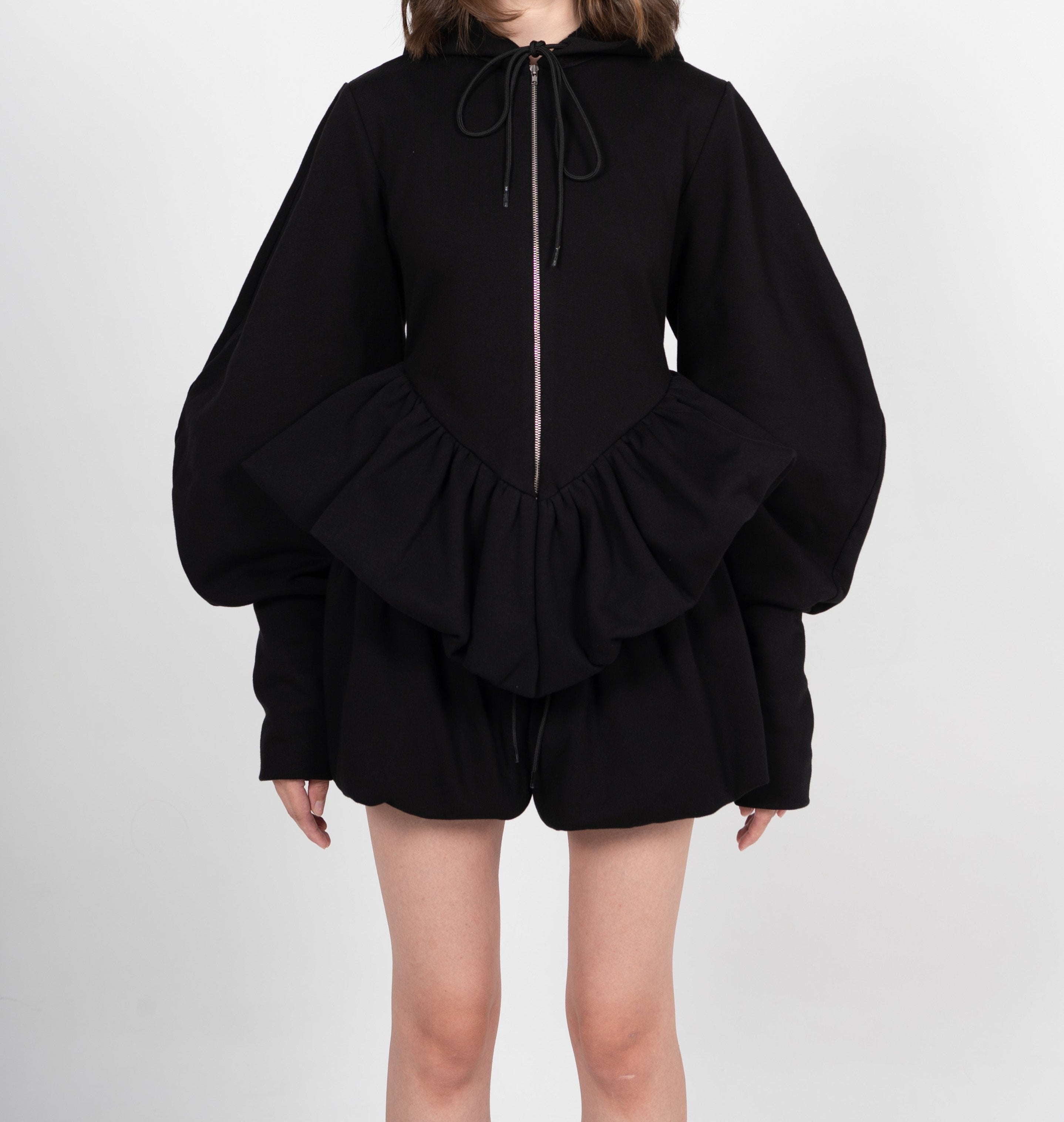IRINA ZIP-UP HOODIE IN BLACK – FIDAN NOVRUZOVA