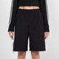 GIADA BOW/WHITE STRIPE NYLON SHORTS IN BLACK