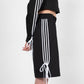 GIADA BOW/WHITE STRIPE NYLON SHORTS IN BLACK