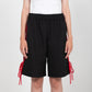 GIADA BOW/RED STRIPE NYLON SHORTS IN BLACK