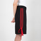 GIADA BOW/RED STRIPE NYLON SHORTS IN BLACK