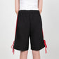 GIADA BOW/RED STRIPE NYLON SHORTS IN BLACK