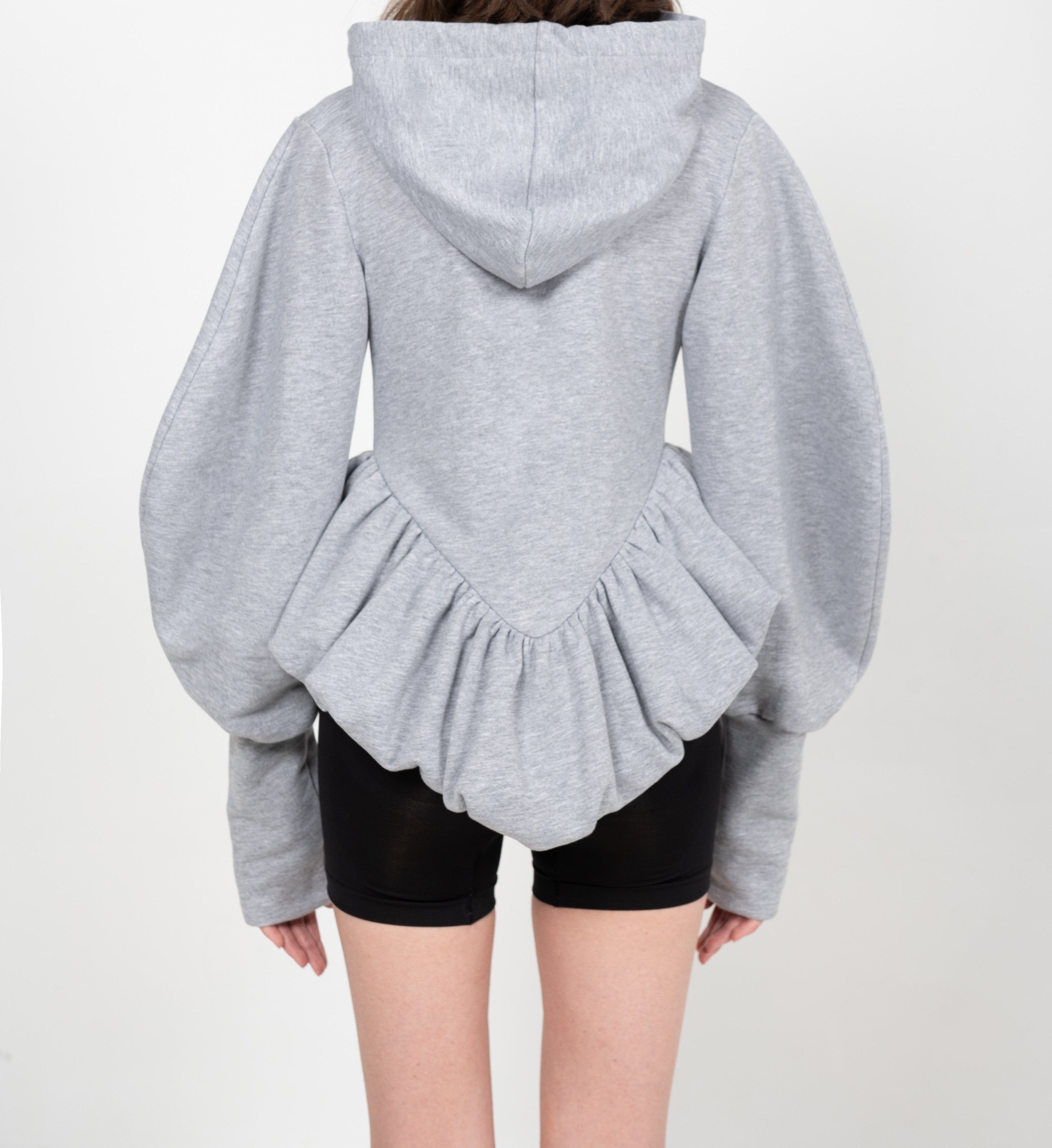 IRINA ZIP-UP HOODIE IN GREY MELANGE – FIDAN NOVRUZOVA