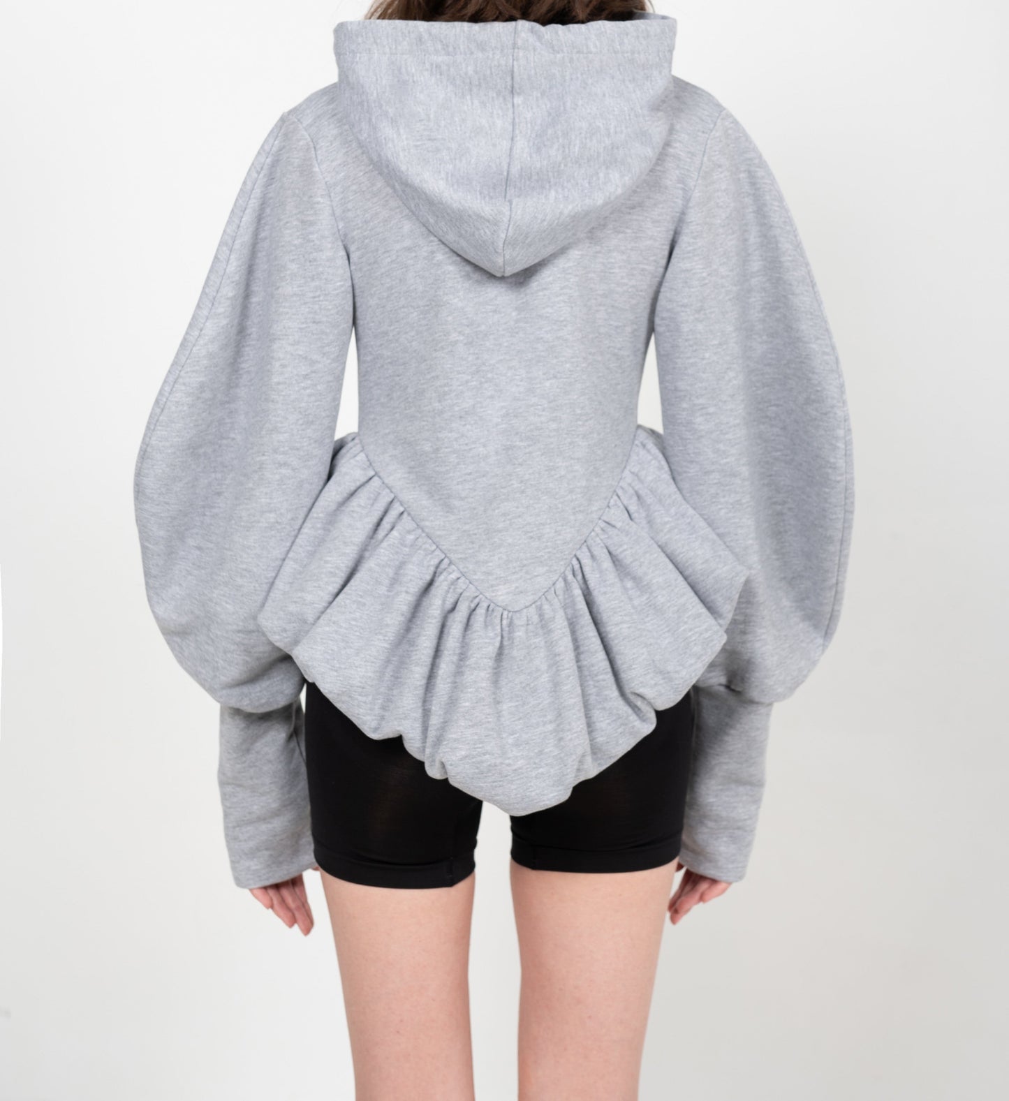 IRINA ZIP-UP HOODIE IN GREY MELANGE