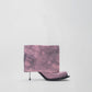 IMAN STILETTO HEEL BOOTS IN PINK VINTAGE PATINA