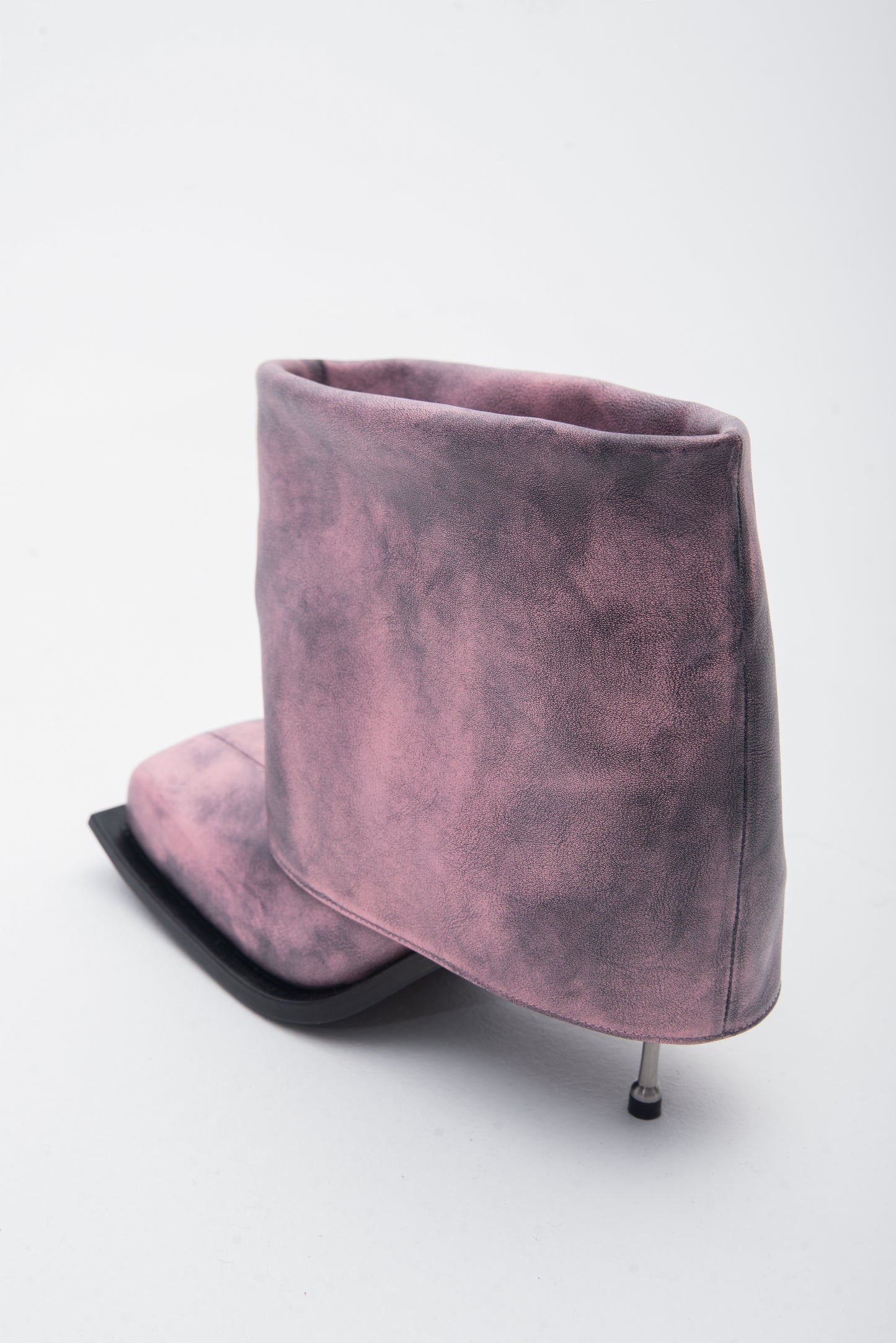 IMAN STILETTO HEEL BOOTS IN PINK VINTAGE PATINA