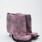 IMAN STILETTO HEEL BOOTS IN PINK VINTAGE PATINA