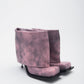 IMAN STILETTO HEEL BOOTS IN PINK VINTAGE PATINA