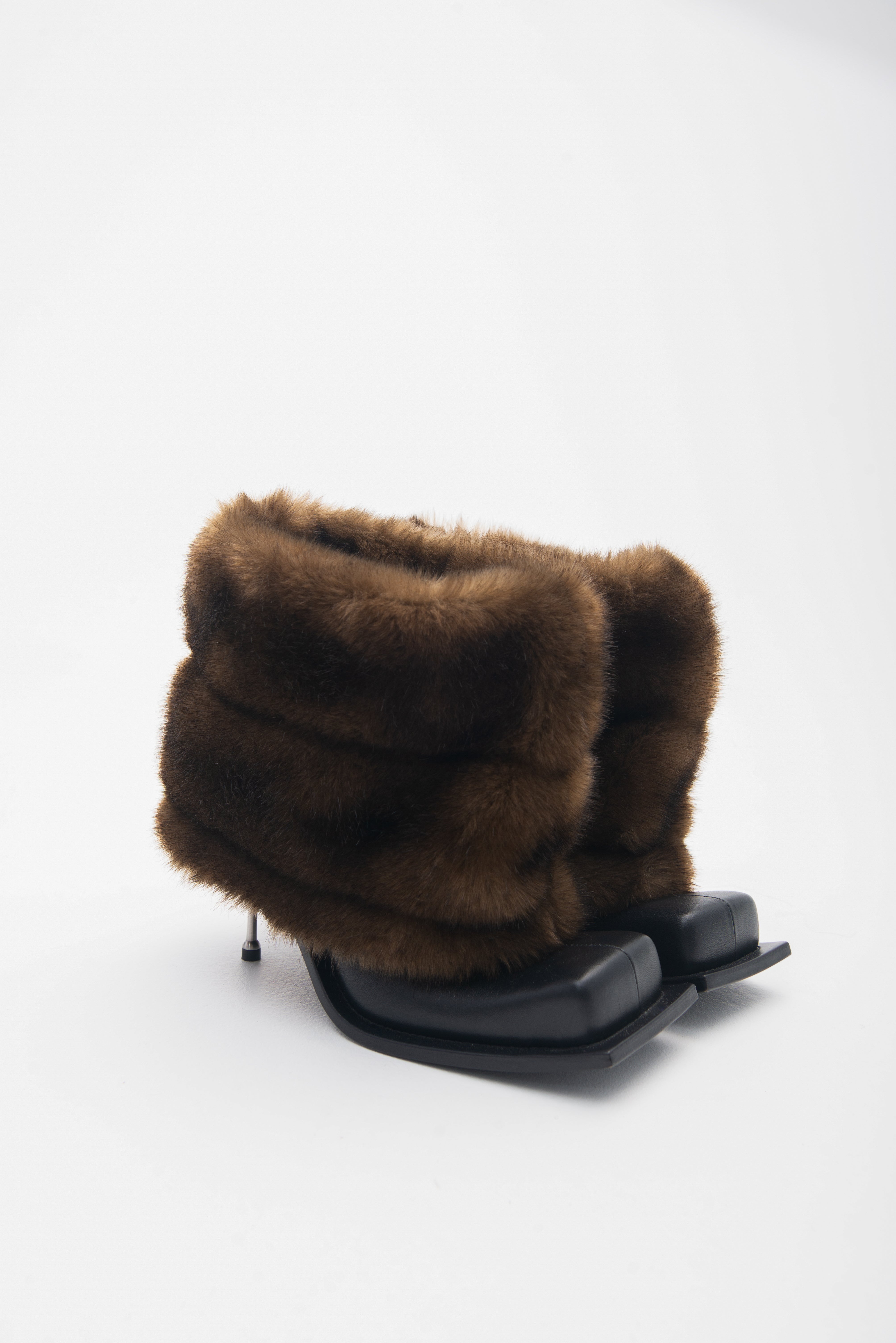 IMAN STILETTO HEEL BOOTS WITH BROWN FAUX FUR – FIDAN NOVRUZOVA IMAN STILETTO HEEL BOOTS WITH BROWN FAUX FUR – FIDAN NOVRUZOVA