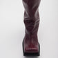 HAVVA CHUNKY HEEL TALL BOOTS IN DARK CHERRY