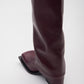 HAVVA CHUNKY HEEL TALL BOOTS IN DARK CHERRY