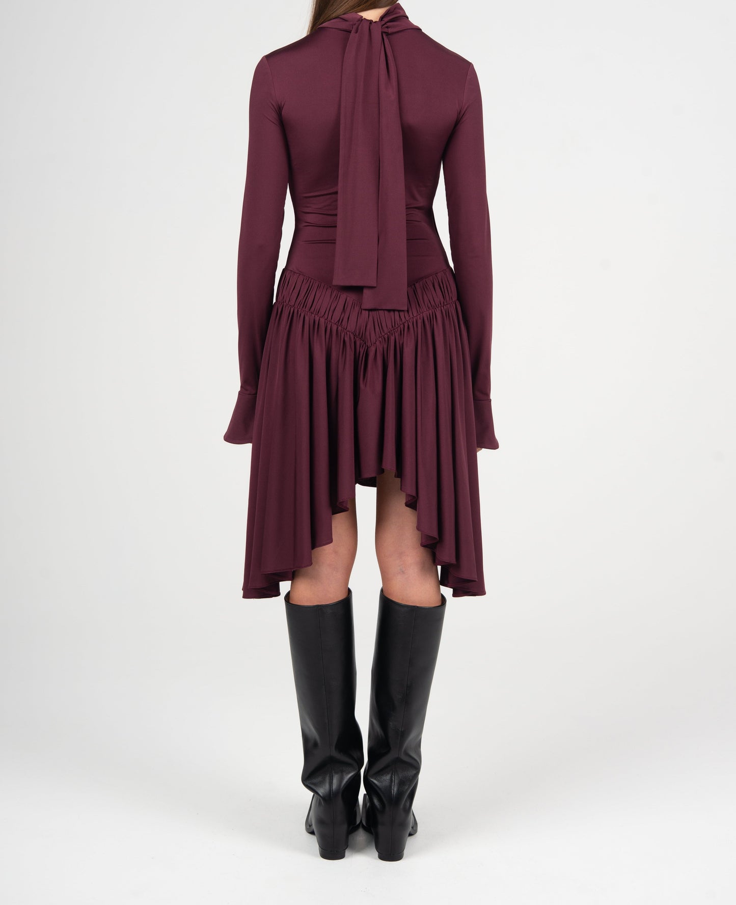 SAMIA DRESS IN BURGUNDY