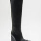 ADDA SQUARE TOE WEDGE BOOTS IN BLACK