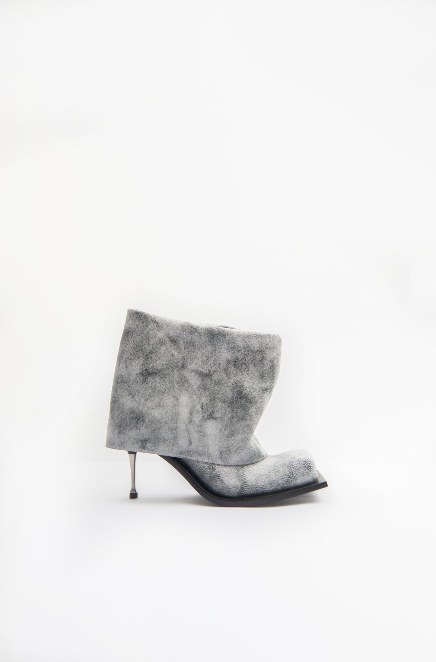 IMAN STILETTO HEEL BOOTS IN WHITE VINTAGE PATINA