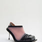 CONVERTIBLE MULE-PUMPS IN BABY PINK/BLACK OMBRÉ