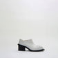 CONVERTIBLE CHUNKY HEEL MULES IN WHITE