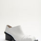 CONVERTIBLE CHUNKY HEEL MULES IN WHITE