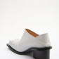 CONVERTIBLE CHUNKY HEEL MULES IN WHITE