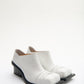 CONVERTIBLE CHUNKY HEEL MULES IN WHITE