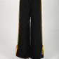 GIADA BOW/YELLOW STRIPE NYLON TROUSERS IN BLACK (REGULAR)