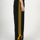 GIADA BOW/YELLOW STRIPE NYLON TROUSERS IN BLACK (REGULAR)