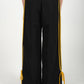 GIADA BOW/YELLOW STRIPE NYLON TROUSERS IN BLACK (REGULAR)