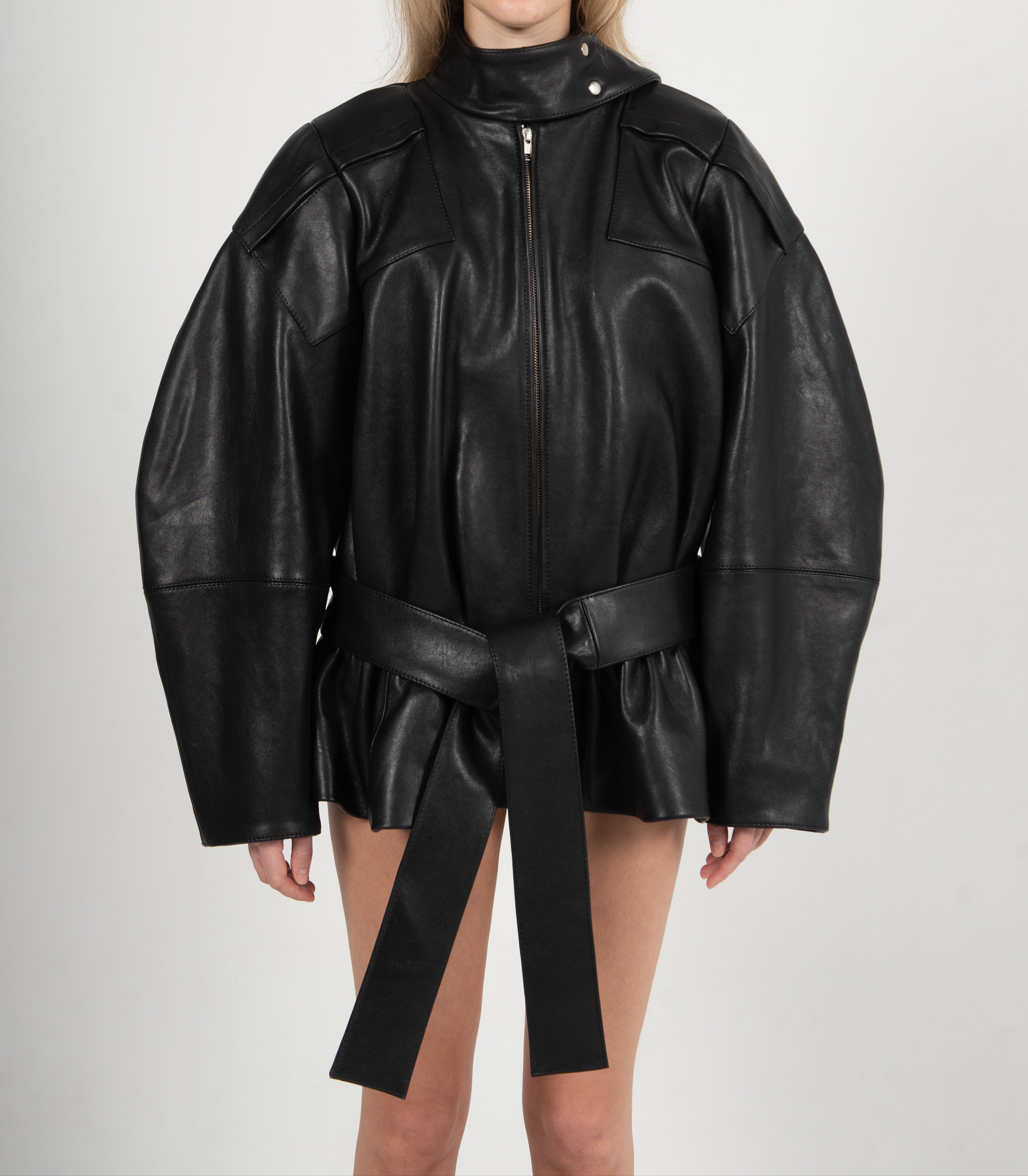 JULIA LEATHER JACKET IN BLACK – FIDAN NOVRUZOVA