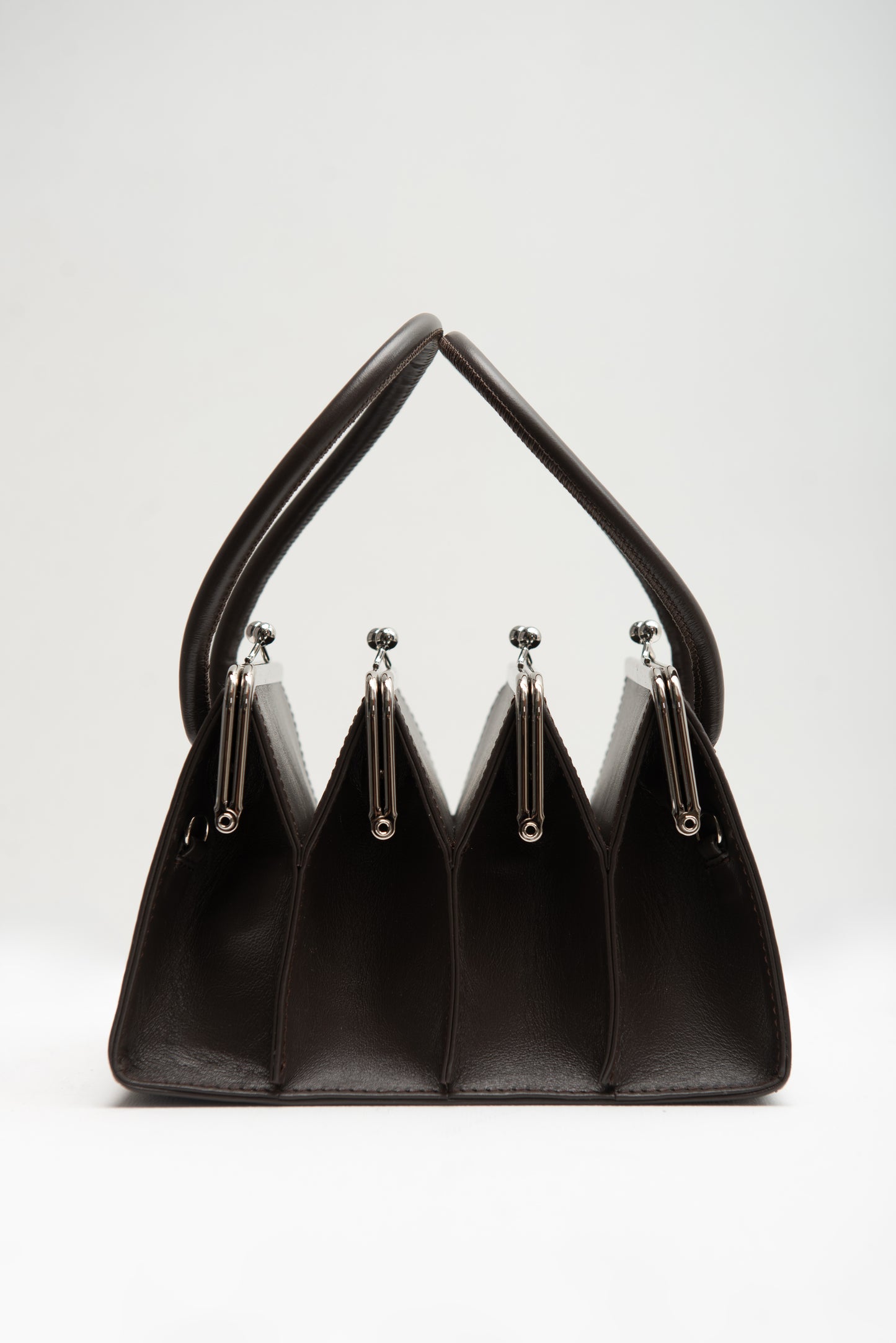 BOA FOUR CLASP BAG IN CHOCOLATE BROWN