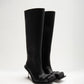 STILETTO HEEL CLASSIC SQUARE TOE BOOTS IN BLACK