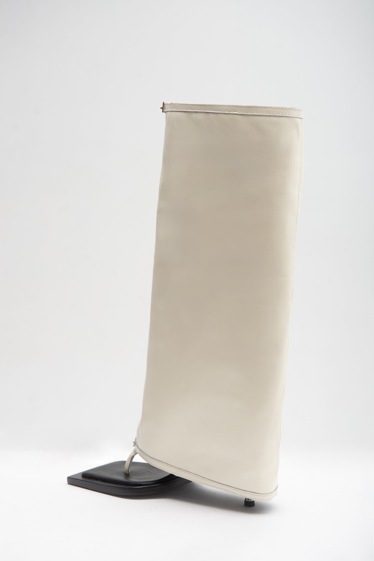 KAIA STILETTO HEEL TALL SANDALS IN CANNOLI CREAM