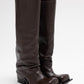 HAVVA CHUNKY HEEL TALL BOOTS IN CHOCOLATE BROWN