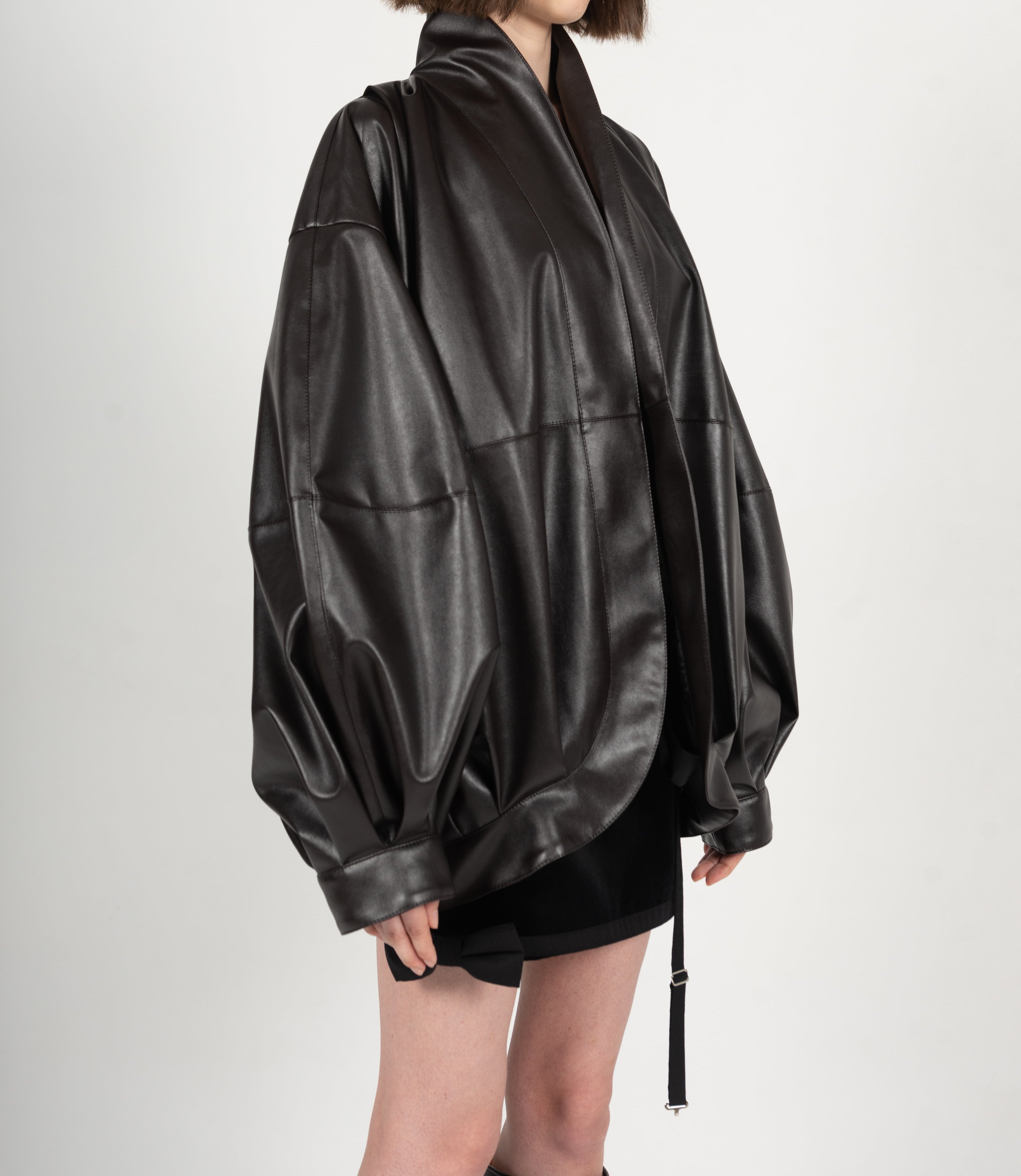 新品 即完品 F／LEATHER OVER SIZED JACKET ボア 黒 GIGI OVERSIZED LEATHER JACKET – FIDAN NOVRUZOVA