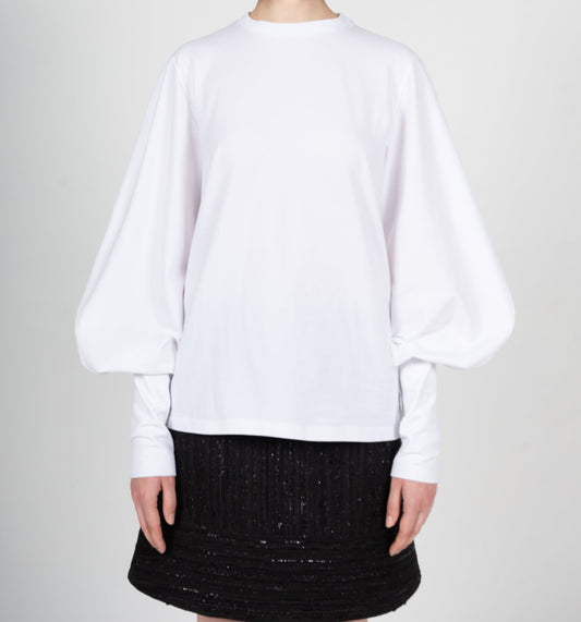 BROOKE CREWNECK TOP IN WHITE