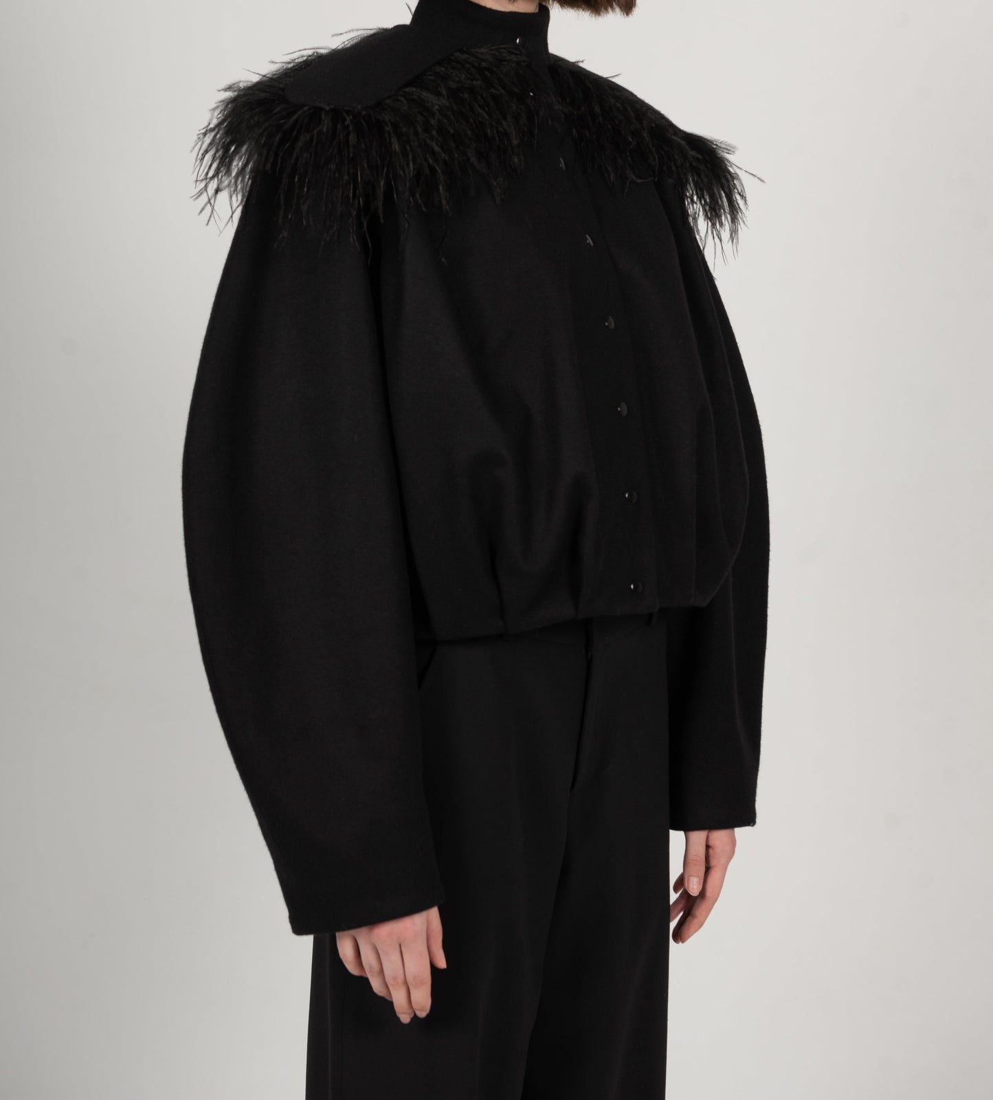 NOA WOOL JACKET WITH FEATHER DETAILS