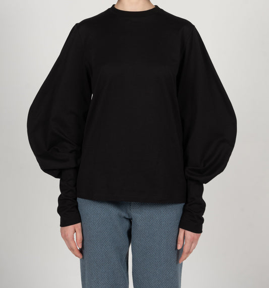 BROOKE CREWNECK TOP IN BLACK