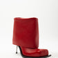 IMAN STILETTO HEEL BOOTS IN RED