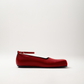 BELLA SQUARE TOE FLATS IN RED