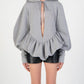 IRINA CUT-OUT HOODIE IN GREY MELANGE