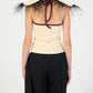 NADYA HALTER TOP WITH FEATHER DETAILS