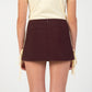 ZORINA BOW/STRIPE MINI SKIRT IN BURGUNDY