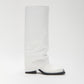 HAVVA CHUNKY HEEL TALL BOOTS IN WHITE