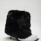 IMAN STILETTO HEEL BOOTS WITH BLACK FAUX FUR