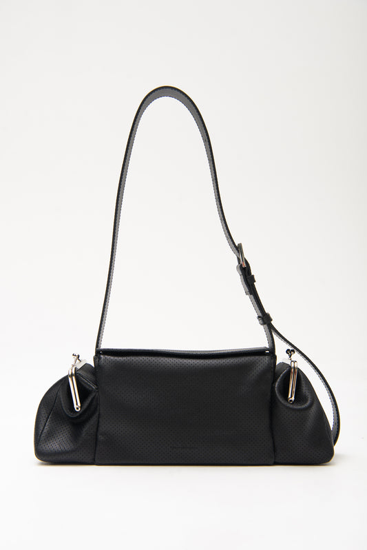 LALA PERFORATED LEATHER BAG IN BLACK