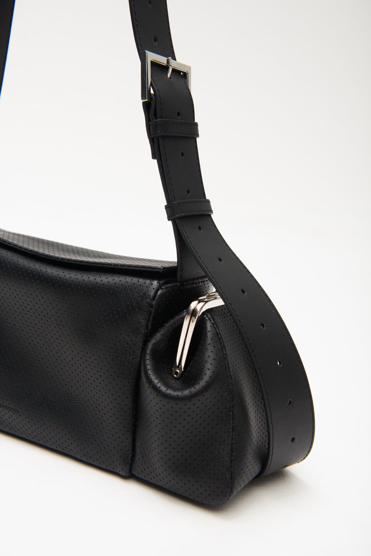 LALA PERFORATED LEATHER BAG IN BLACK