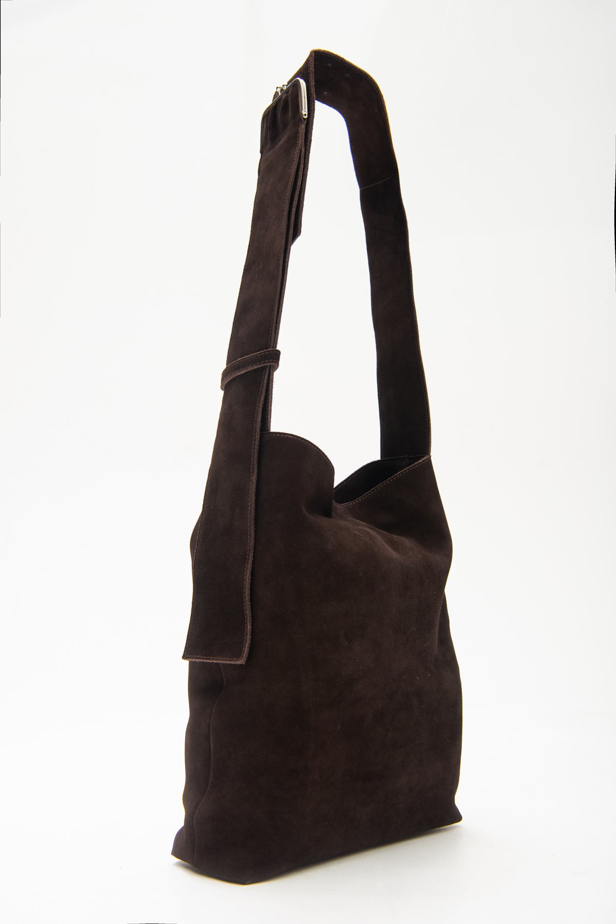 AVA SUEDE BAG IN CHOCOLATE BROWN