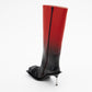 STILETTO HEEL CLASSIC SQUARE TOE BOOTS IN RED/BLACK OMBRÉ