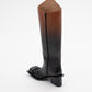 EQUESTRIAN CHUNKY HEEL SQUARE TOE BOOTS IN COGNAC OMBRÉ