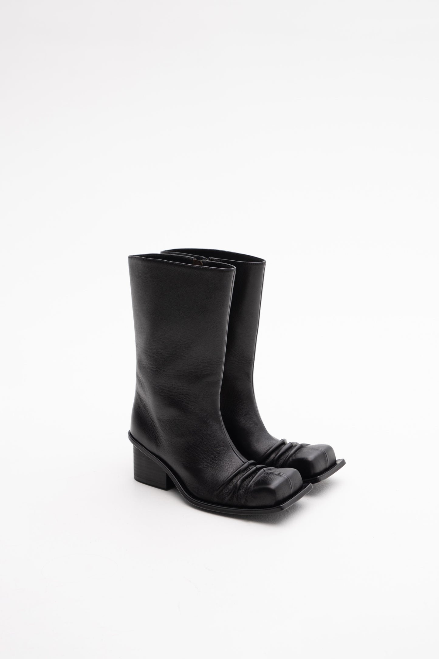 MID-LENGTH CHUNKY HEEL TOE BOOTS