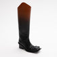 EQUESTRIAN CHUNKY HEEL SQUARE TOE BOOTS IN COGNAC OMBRÉ