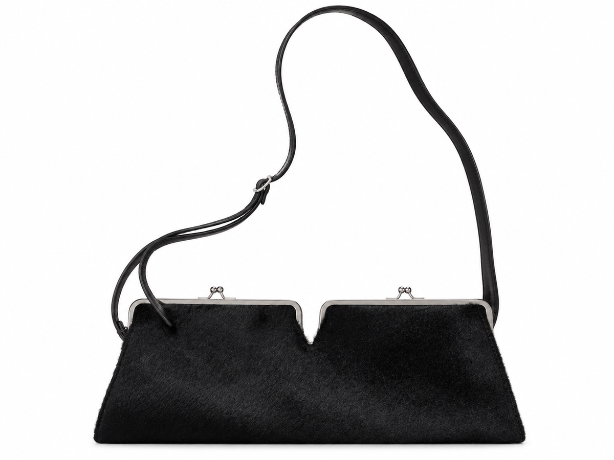 BIBI BAGUETTE BAG PONY HAIR BLACK